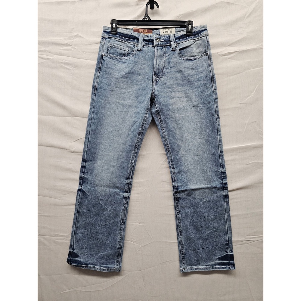 Axel Brand Mens Slim Boot Stretch Jeans 32x30 Cave‎ Light Wash AXMB0084 NEW